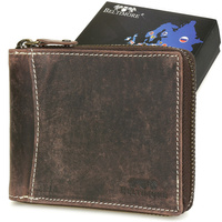 Portfel Skórzany Zasuwany Duży Poziomy Rfid Nubuk Brąz Beltimore H01 : Kolory - Brązowy, Beżowy