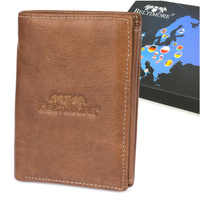 Portfel Skórzany Brąz Vintage Pionowy Duży Rfid Beltimore I43 : Kolory - Brązowy, Beżowy