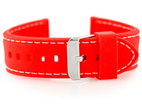 Pasek gumowy do zegarka U20 - czerwony 22mm