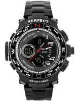 ZEGAREK MĘSKI PERFECT - A896 Czarna bransoleta + BOX