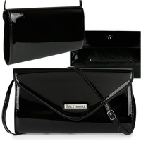 Czarna Lakierowana Damska Torebka Wieczorowa Kopertówka Beltimore M78 : Kolory - Czarny