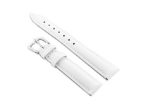 Pasek skórzany do zegarka W94 - biały - 18mm