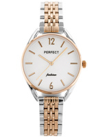 ZEGAREK DAMSKI PERFECT S347 Srebrno złota bransoleta Klasyczny + BOX