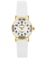 ZEGAREK DZIECIĘCY PERFECT L248-07- KOMUNIJNY - biały pasek skórzany Dziewczęcy