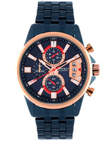 ZEGAREK MĘSKI GRANATOWA BRANSOLETA CHRONOGRAF PERFECT M504CH-06 + BOX