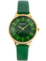Zegarek damski Zielony pasek skórzany PERFECT E359-09 + BOX