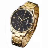 Zegarek męski Geneva złoty Bransoleta Datownik
