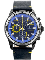 ZEGAREK MĘSKI PERFECT CH02L - CHRONOGRAF Granatowy pasek skórzany + BOX