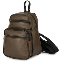 Plecak Skórzany Damski Mały A5 Klasyczny Jasno Brązowy 023 : Kolory - Brązowy, Beżowy