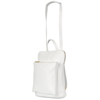 Skórzany Plecak Damski Torba 2W1 Elegancki A4 Włoski Pojemny Biały Vera Pelle S40 : Kolory - Biały