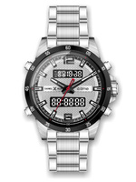 ZEGAREK MĘSKI DANIEL KLEIN D:TIME 12408-1 Srebrna bransoleta analogowo-cyfrowy + BOX