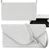 Siwa Damska Torebka Kopertówka Mała Beltimore W19 : Kolory - Szary, Srebrny