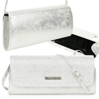 Srebrna Damska Torebka Kopertówka Wieczorowa Beltimore W20 : Kolory - Szary, Srebrny