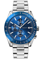 Zegarek Męski Giewont PrimeChrono GW8620-2 Chronograf Srebrna bransoleta niebieska tarcza