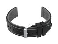 Pasek gumowy do zegarka U14 - czarny/szary - 20mm