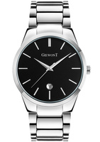 Zegarek Męski GIEWONT Timeless GW4290-2 Srebrna bransoleta czarna tarcza