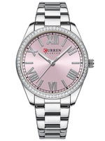 ZEGAREK DAMSKI CURREN 9088 Srebrna bransoleta Cyrkonie + BOX