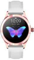 SMARTWATCH DAMSKI BIAŁY PASEK SKÓRZANY TARCZE KROKI POWIADOMIENIA G.Rossi SW017-5