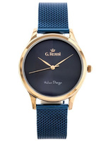 ZEGAREK DAMSKI G. ROSSI - 11765B-6F3 Granatowa bransoleta  + BOX