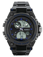 ZEGAREK MĘSKI PERFECT A8047 Czarny pasek Cyfrowy Młodzieżowy