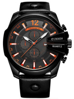 ZEGAREK MĘSKI CURREN 8176 Czarny pasek skórzany + BOX