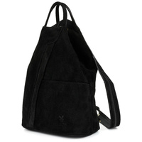 Czarny Vera Pelle Włoski Plecak Skórzany Damski Mały T53 : Kolory - Czarny